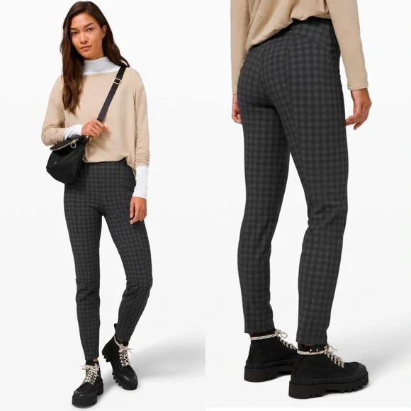 Lululemon Here to There High-Rise 7/8 Pant Brighton Buffalo Print Grey Black 8 - Picture 1 of 16